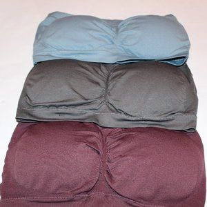 PLUS BASIC SEAMLESS PADDED BANDEAU ( 3 PIECE SET) COOL TONES